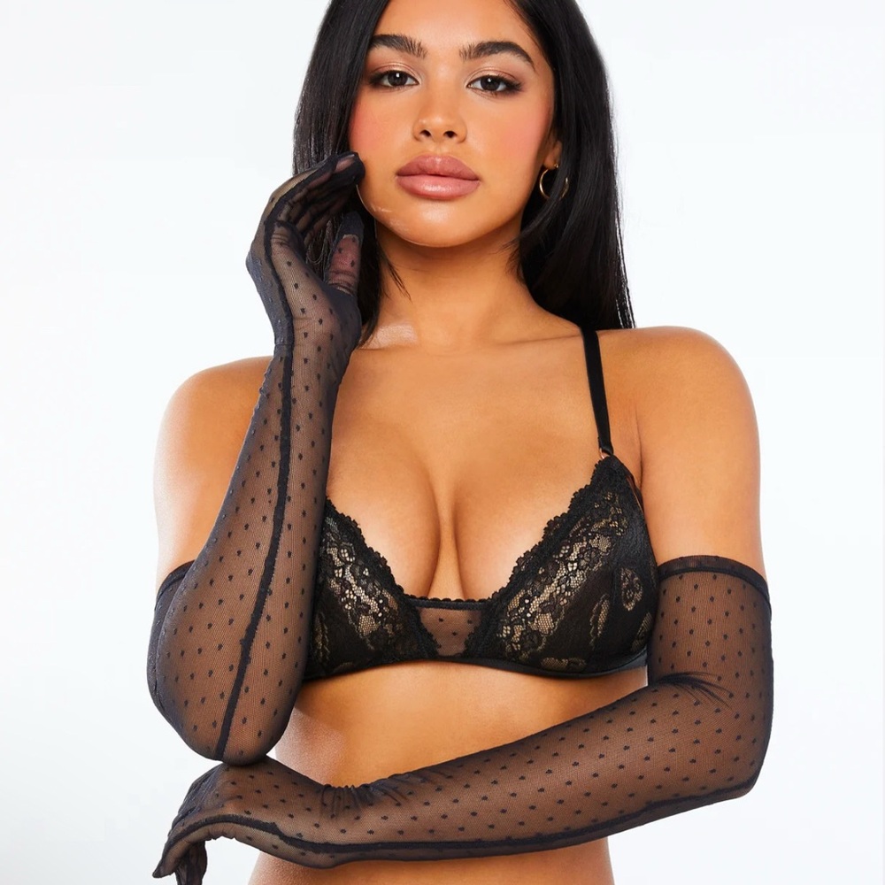 Savage X Fenty - Curvy dotty mesh opera gloves - One Size - NWT